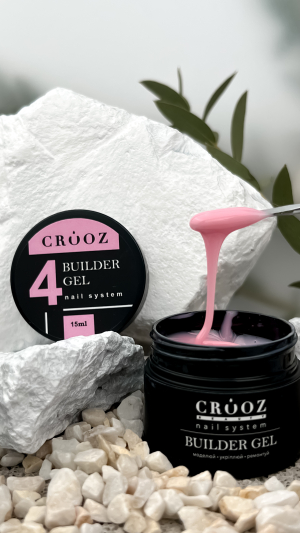 CROOZ Builder Gel №4 Warm Rose, Гель для нарощування та зміцнення нігтів