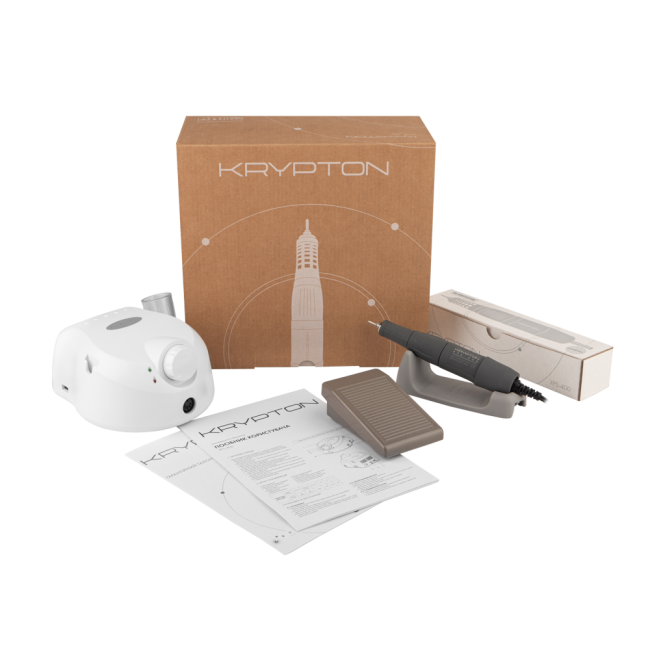 Фрезер KRYPTON XPS-400  WHITE/GRAY на 65 вт. та  40000 об. для манікюру  та педикюру