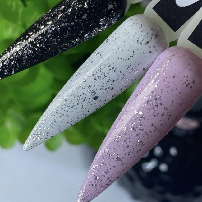 Топ для гель-лаку Saga Leaf Silver (зі срібною крихтою), 8 мл