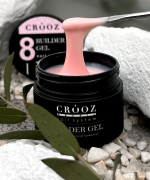 CROOZ Builder Gel №8 Shimmer Pink, Гель для нарощування та зміцнення нігтів 