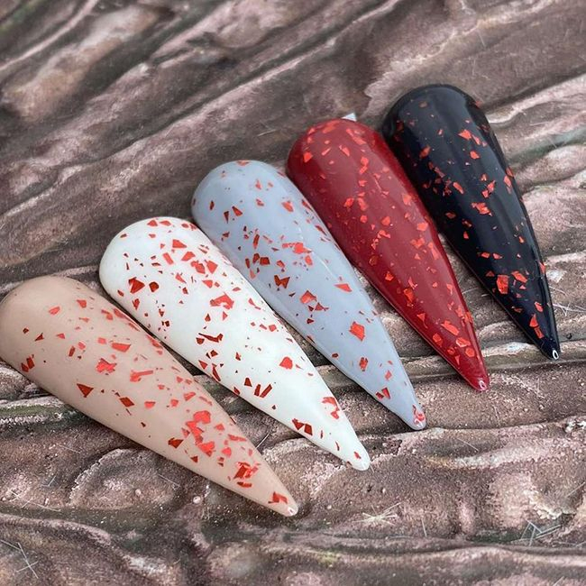 Топ для гель-лаку Saga Leaf Red (з червоною крихтою), 8 мл