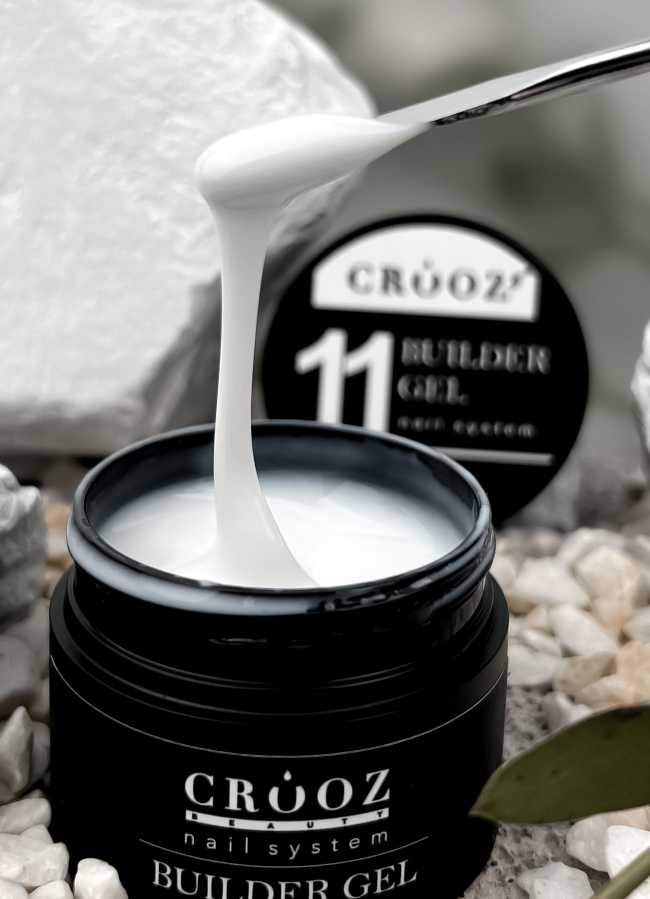 CROOZ Builder Gel №11 White, Гель для нарощування та зміцнення нігтів 