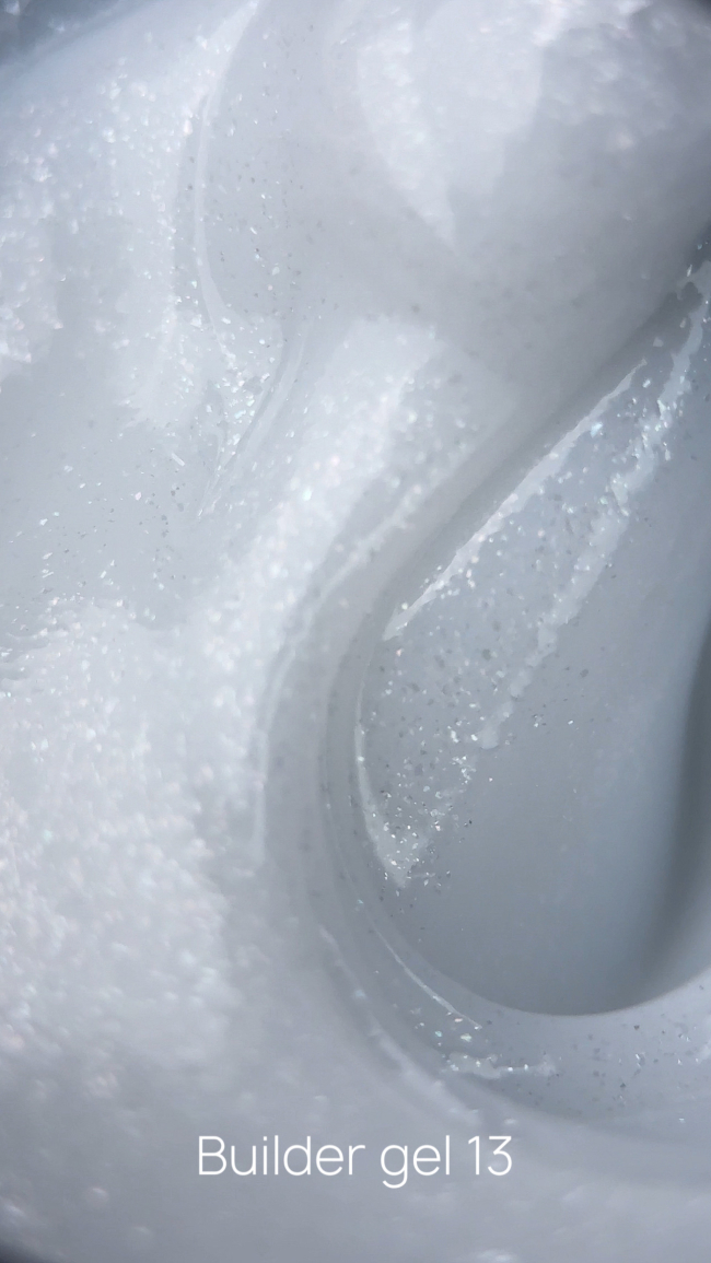 CROOZ Builder Gel №13 Shimmer White, Гель для нарощування та зміцнення нігтів 