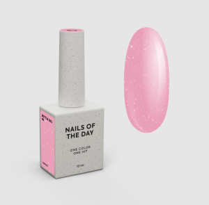 NAILSOFTHEDAY Bottle gel 48 shimmer – рожевий зі сріблястим шиммером гель для укріплення нігтів, 10 мл